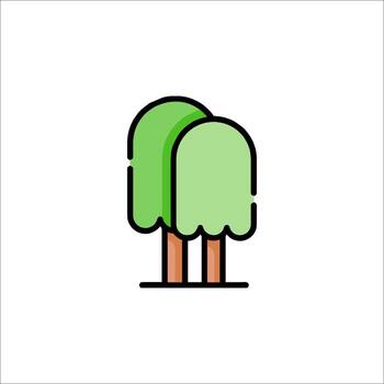 dos arboles en un línea icono en un blanco antecedentes vector