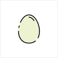 An egg icon in a line drawing vector