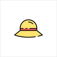 A hat icon in a flat style vector