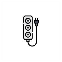 An electrical outlet with two plugs and a cord vector