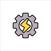 A gearwheel with a lightning bolt on it vector