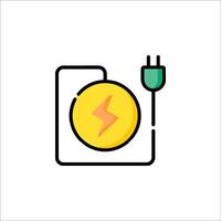 A yellow coin with a lightning bolt on it vector