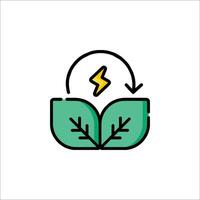 A green leaf with a lightning bolt on it vector