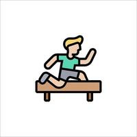 A man is running on a bench icon vector