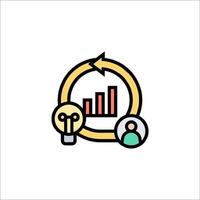 A business icon with a person and a light bulb vector