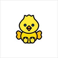 A cute little yellow chicken on a white background vector