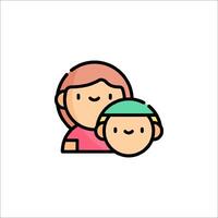 A cartoon woman and child are standing next to each other vector