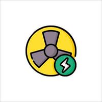 A radiation symbol with a lightning bolt on it vector