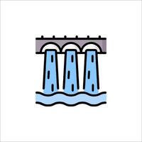 A bridge with water flowing over it vector