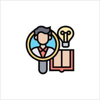 A man with a magnifying glass and a book vector