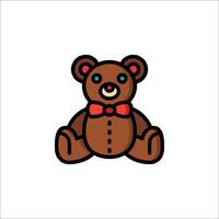 A teddy bear with a bow tie on its head vector