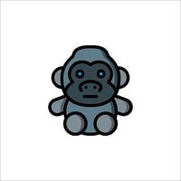 A cartoon gorilla with blue eyes on a white background vector