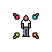 A man is surrounded by arrows and arrows vector