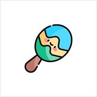 A cartoon paddle with a face on it vector