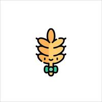 A cute little leaf icon with a smiley face vector