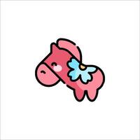 A cute little pony with a flower on its head vector