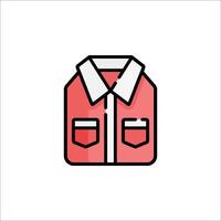 A red shirt with a white collar and pocket vector