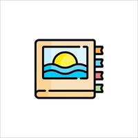 A picture of a computer screen with the sun in the background vector
