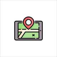 A map icon on a tablet computer vector