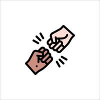 Two hands shaking hands with a white background vector