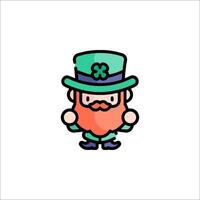 A cartoon leprechaun with a beard and hat vector