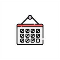 A calendar icon with a red dot on it vector