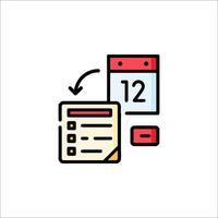 A calendar icon with a pencil and a pencil vector