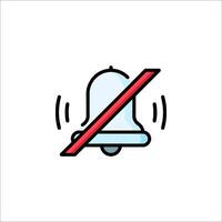 No bell icon illustration isolated on white background vector