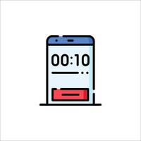 A phone with a timer icon on it vector