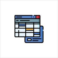 A web page with a calendar icon vector