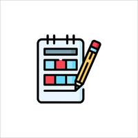 A pencil and a notebook icon on a white background vector