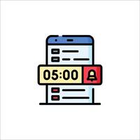 A phone with a clock icon on it vector
