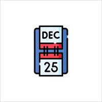 A calendar icon with the date december 25 vector