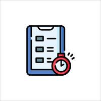 A checklist with a clock icon vector