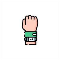 A hand with a wristband on it vector