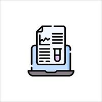 A document with a test tube on top of it vector