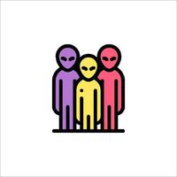 Alien family icon illustration vector