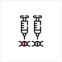 Two syringes with a needle and a needle vector