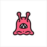 A pink alien with two eyes and a nose vector