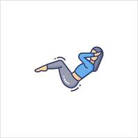 A woman doing a plank exercise on a white background vector