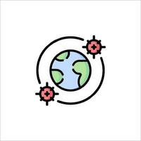 A globe with two arrows and a red cross vector