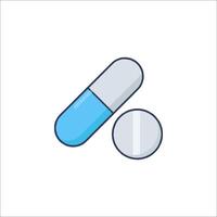 Pill and capsule icon isolated on white background vector
