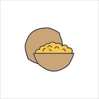 A bowl of macaroni and cheese icon vector
