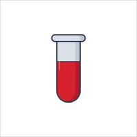 A test tube with red liquid in it vector