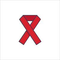 Red ribbon icon vector
