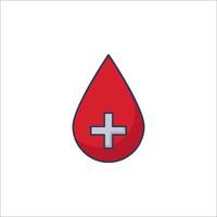 Blood drop icon with cross illustration vector