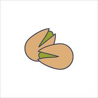 A pair of pistachios on a white background vector