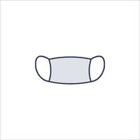 A blue line icon of a face mask vector