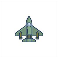 A fighter jet icon on a white background vector
