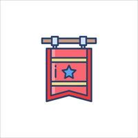 A red banner with a star on it vector